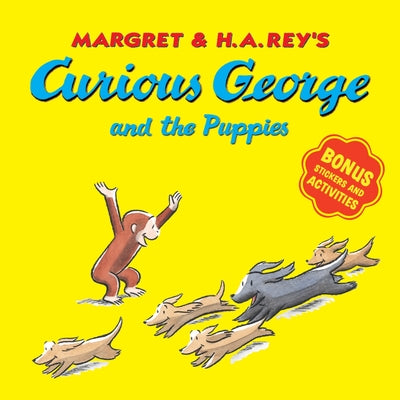Cover Image for Curious George and the Puppies [With Bonus Stickers and Audio] -- H. A. Rey, Paperback
