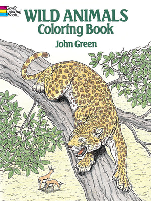 Cover Image for Wild Animals Coloring Book -- John Green, Paperback