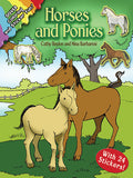 Cover Image for Horses and Ponies: Coloring and Sticker Fun: With 24 Stickers! [With 24 Stickers] -- Cathy Beylon, Paperback
