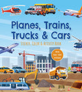 Cover Image for Planes, Trains, Trucks & Cars Sticker, Color & Activity Book: With Over 100 Stickers! -- Editors of Chartwell Books, Paperback