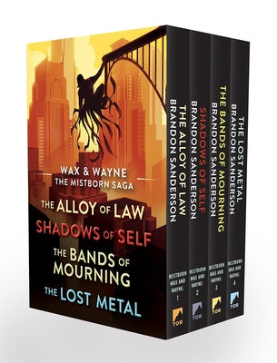 Cover Image for Wax and Wayne, the Mistborn Saga Boxed Set: Alloy of Law, Shadows of Self, Bands of Mourning, and the Lost Metal -- Brandon Sanderson, Boxed Set