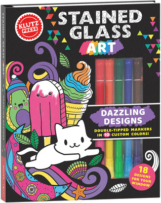 Cover Image for Stained Glass Art: Dazzling Designs (Klutz Activity Book) -- Klutz Press, Hardcover