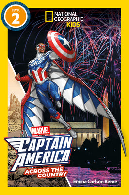 Cover Image for Marvel's Captain America Across the Country (National Geographic Kids Readers, Level 2) -- Emma Berne, Library Binding
