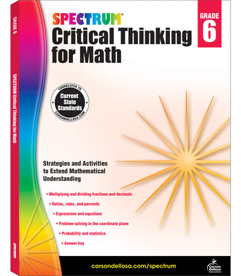 Cover Image for Spectrum Critical Thinking for Math, Grade 6: Volume 48 -- Spectrum, Paperback