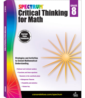 Cover Image for Spectrum Critical Thinking for Math, Grade 8: Volume 50 -- Spectrum, Paperback