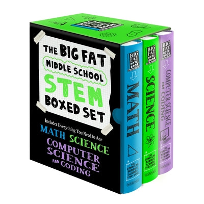 Cover Image for The Big Fat Middle School Stem 3-Book Boxed Set: Includes Everything You Need to Ace Math, Science, and Computer Science and Coding -- Workman Publishing, Paperback