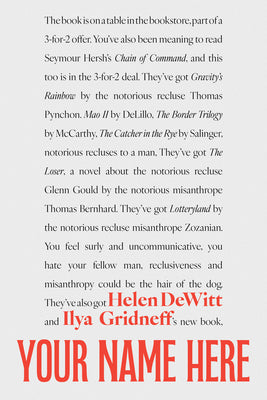 Cover Image for Your Name Here -- Helen DeWitt, Paperback