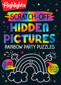 Cover Image for Scratch-Off Hidden Pictures Rainbow Party Puzzles: Over 350 Colorful Objects to Find in This Rainbow Puzzle Book for Kids Ages 6-9 -- Highlights, Spiral