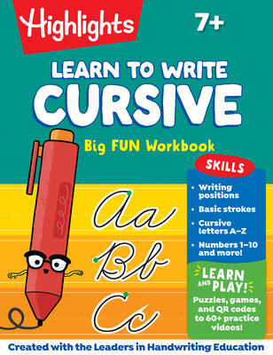 Cover Image for Learn to Write Cursive Big Fun Workbook: 110-Page Cursive Handwriting Workbook, Step-By-Step Instructions for Cursive Writing Practice, Learn Cursive -- Highlights, Paperback