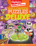 Cover Image for Halloween Puzzles Deluxe: Jumbo Halloween Gift for Kids with Seek and Find Puzzles, Over 600 Hidden Objects, 135 Glow-In-The-Dark Stickers, Recipes an -- Highlights, Paperback