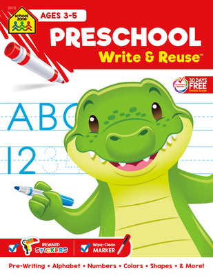 Cover Image for School Zone Preschool Write & Reuse Workbook -- School Zone, Spiral