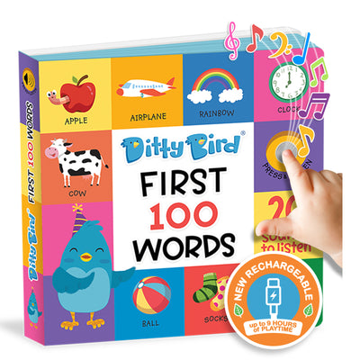 Cover Image for Ditty Bird First 100 Words Interactive Sound Book for Toddlers 1- 3 Speech Therapy Educational Learning Books for 1 Year Old -- Ditty Bird, Board Books