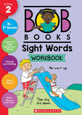 Cover Image for Bob Books - Sight Words Workbook Phonics, Writing Practice, Ages 4 and Up, Kindergarten, First Grade (Stage 2: Emerging Reader) -- Scholastic, Paperback