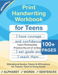 Cover Image for Print Handwriting Workbook for Teens: Improve your printing handwriting & practice print penmanship workbook for teens and tweens -- Hippidoo, Paperback