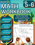 Cover Image for MathFlare - Math Workbook 5th and 6th Grade: Math Workbook Grade 5-6: Multiplication and Division, Fractions, Decimals, Place Value, Expanded Notation -- Mathflare Publishing, Paperback